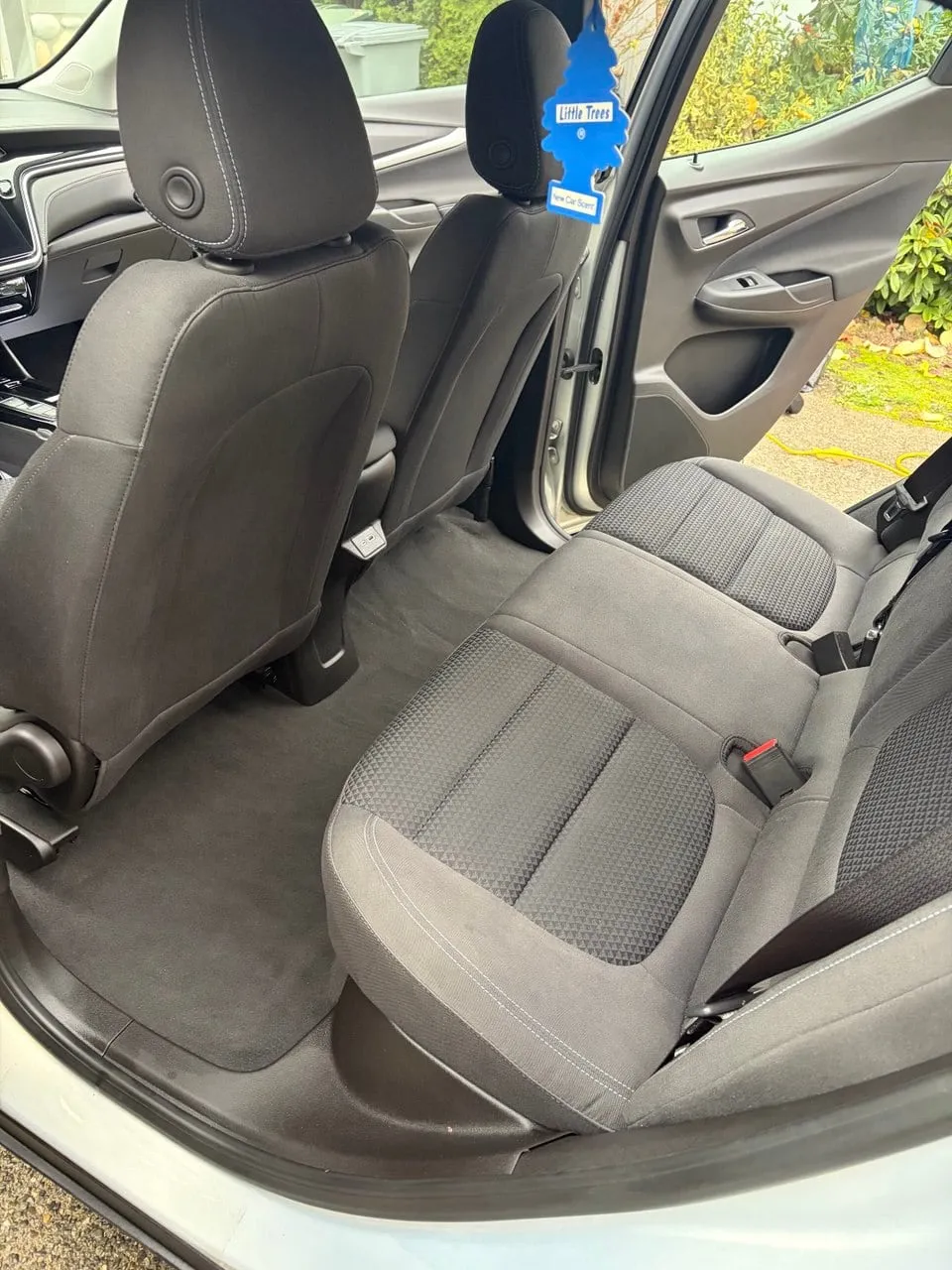 Rear cloth seats after shampoo and extraction