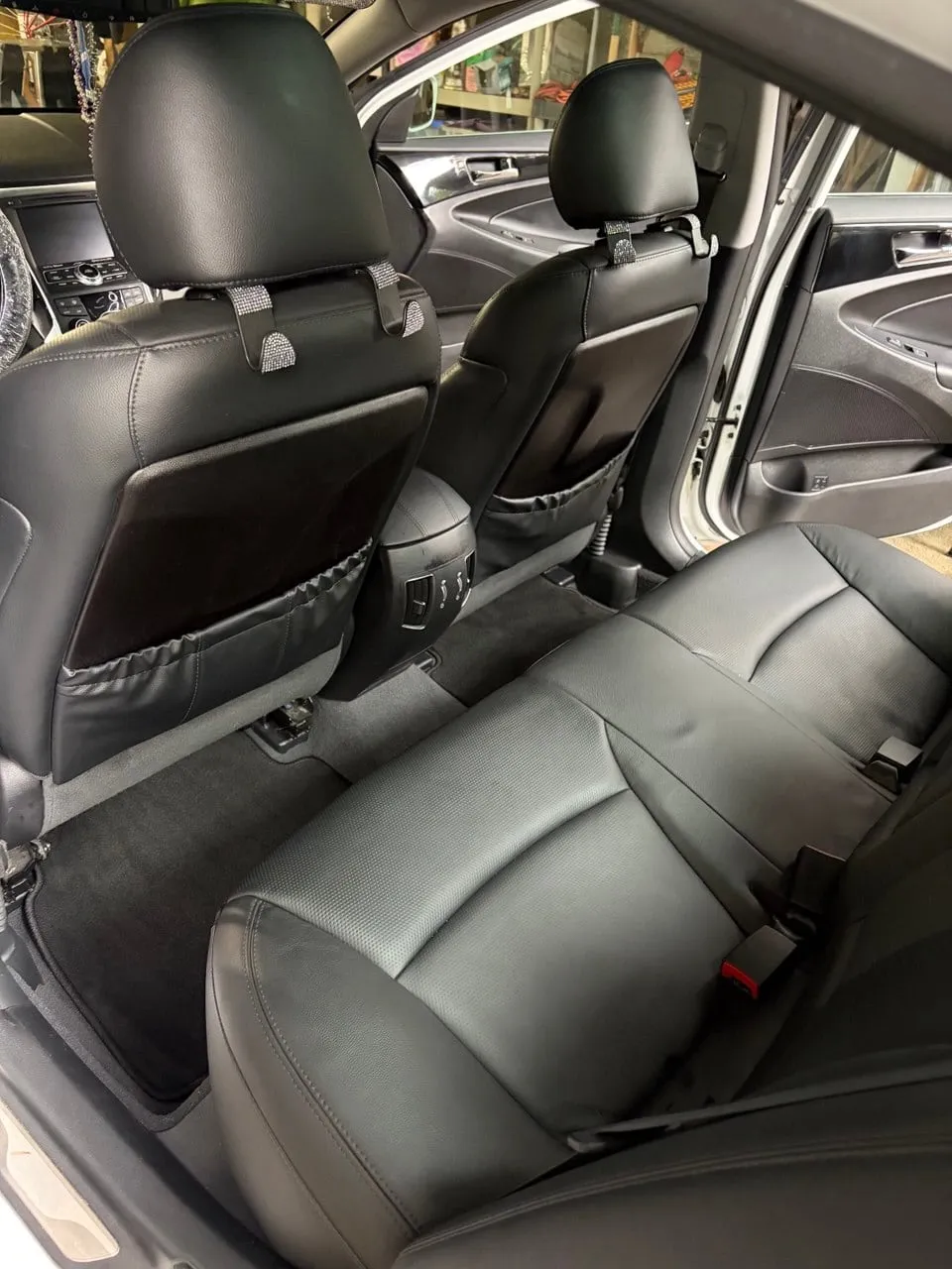 Rear leather seats after an interior detail