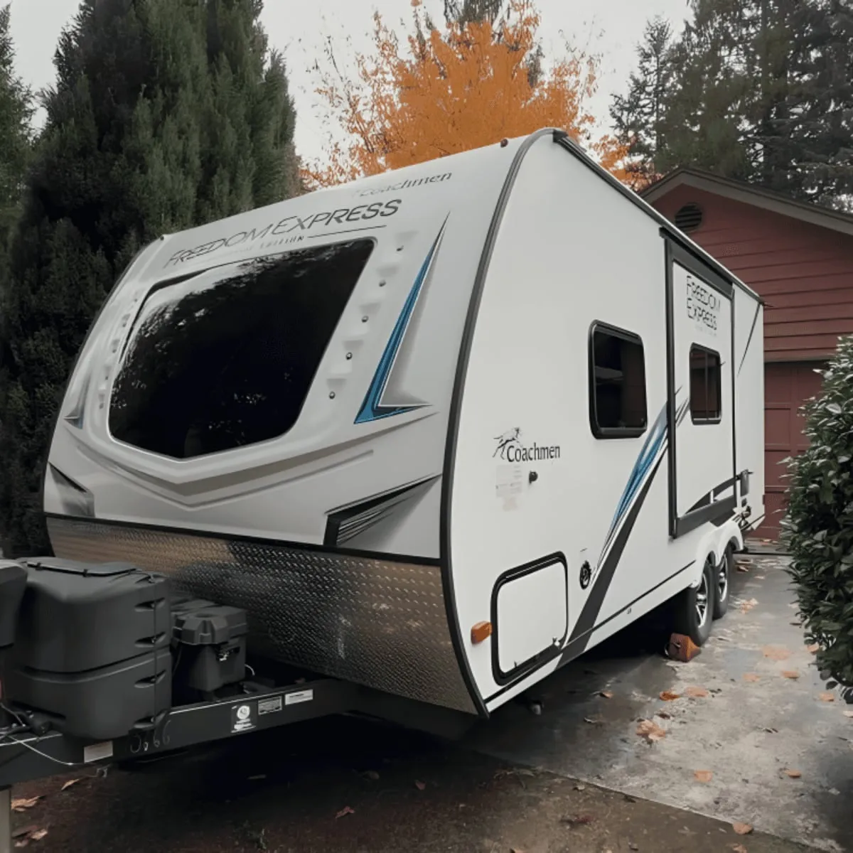 Coachmen travel trailer after an exterior detail